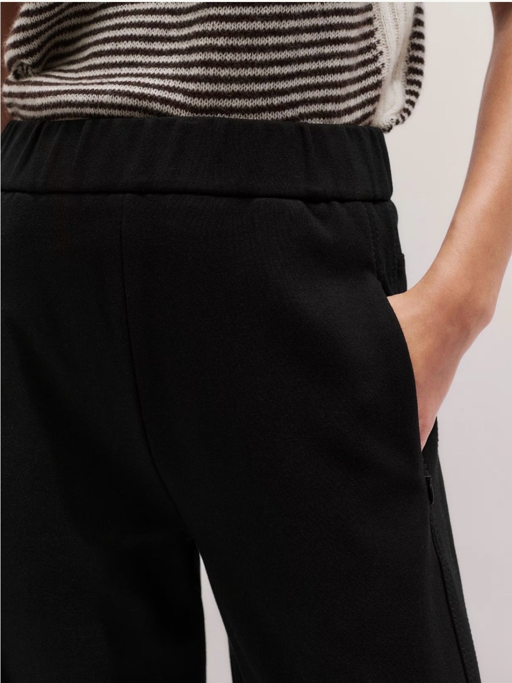 ME+EM Black Wide-Leg Elastic-Waist Trousers - Picture 4 of 10
